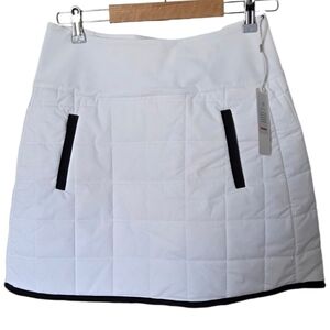 Kinona Golf Skort White Quilted Stretch Athletic Skirt Built-In Shorts